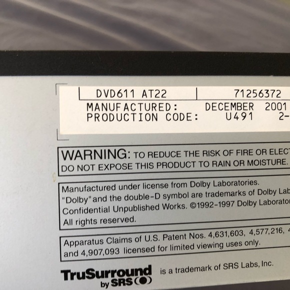 Magnavox DVD/CD Player Model DVD611AT Black Tested No Remote or Cables - Picture 6 of 7